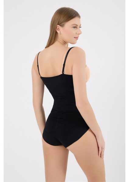 Göğüssüz Slip Zıbın Korse, Şekillendirici Body Atlet Siyah