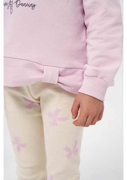 Kız Çocuk Baskılı Fiyonk Detaylı Taytlı Ikili Takım fırsatları