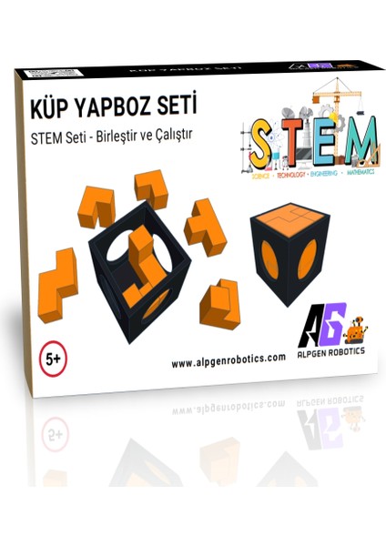 Stem Küp Yapboz Seti - 7 Parçalı Geometrik Zeka Oyunu