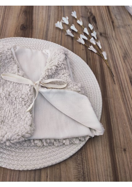 Bebek Yeleği Welsoft Kumaş Iç Kısmı Pamuklu Önden Kurdelelı Kız Erkek Bebek Yenidoğan Beyaz Yelek fiyatları