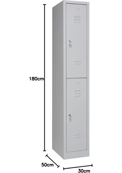 Metal Elbise Dolabı, Kilitlenebilir Dolap, Soyunma Dolabı, Elbise Dolabı, 2 Bölmeli Dolap