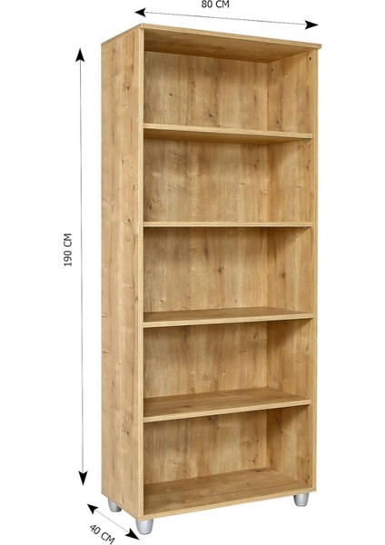 Kitaplık, Dosya Dolabı, Malzeme Rafı 190 x 80 x 40 cm Safir Meşe fiyatları