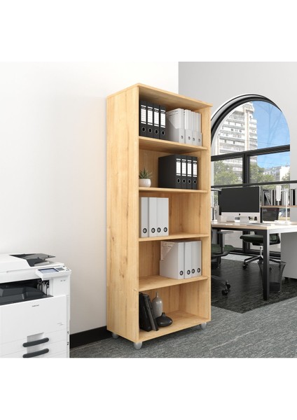Kitaplık, Dosya Dolabı, Malzeme Rafı 190 x 80 x 40 cm Safir Meşe fırsatları