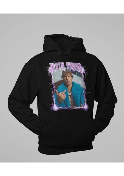 Şarkıcı Justin Bieber Baskılı Unisex Oversize Hoodie