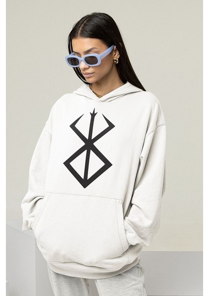 Anime Berserk Logo Baskılı Unisex Oversize Hoodie fiyatları
