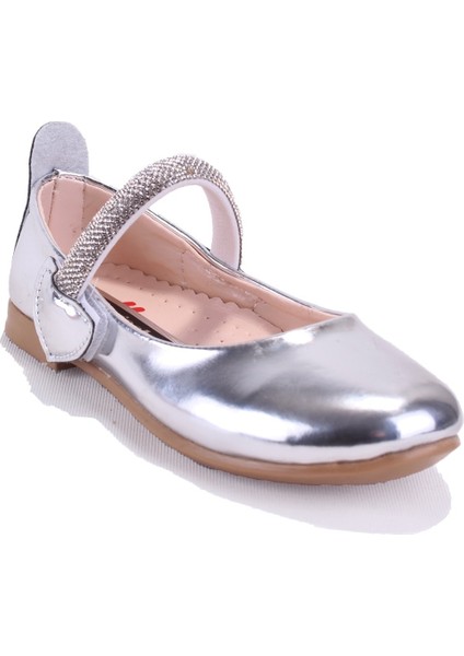 DJA76-HY10005 Gümüş Ayna Kız Çocuk Babet Ayakkabı