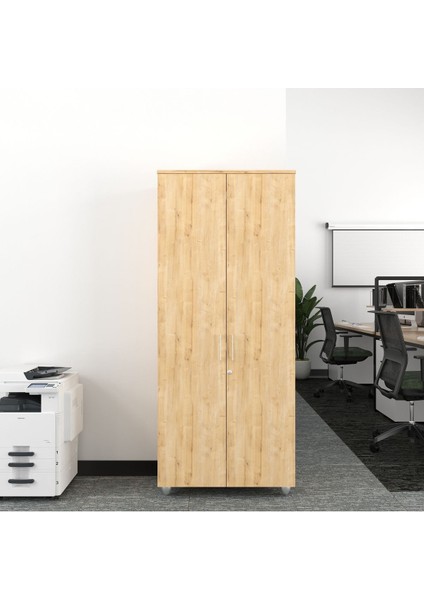 Kilitli ve Bölmeli Çok Amaçlı Dolap, Ofis ve Ev Için Kilitlenebilir Ahşap Dolap, 190 x 80 x 40 cm fiyatları