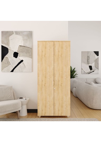 Kilitli ve Bölmeli Çok Amaçlı Dolap, Ofis ve Ev Için Kilitlenebilir Ahşap Dolap, 190 x 80 x 40 cm fırsatları