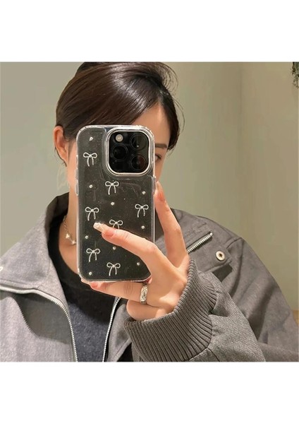 Apple iPhone 12 Uyumlu Kurdele Desenli Kabartmalı Telefon Kılıf Kapak