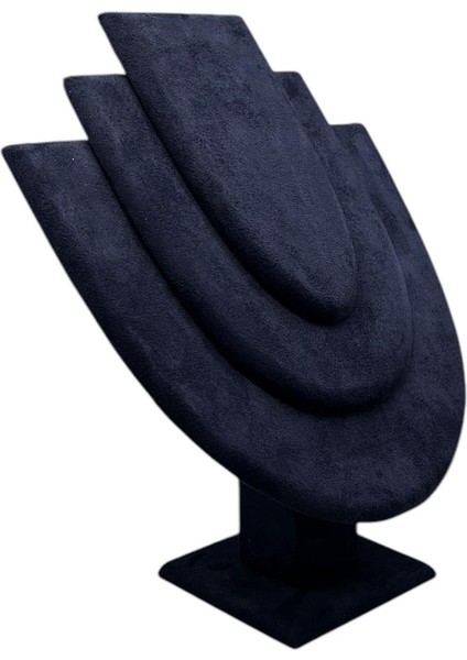 Yerli Üretim Ahşap Model Sardunya Kumaş Lacivert Renk Boy 21 cm En 25 cm Kolye Takı Sergileme Mankeni