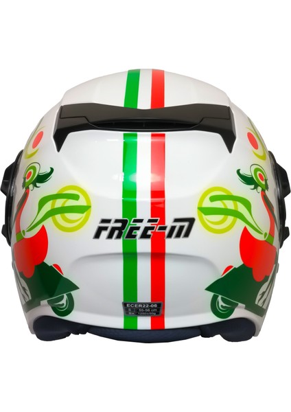 Motosiklet Yarım Kask Double Güneş Vizörlü Sertifikalı Abs Material Spring Women