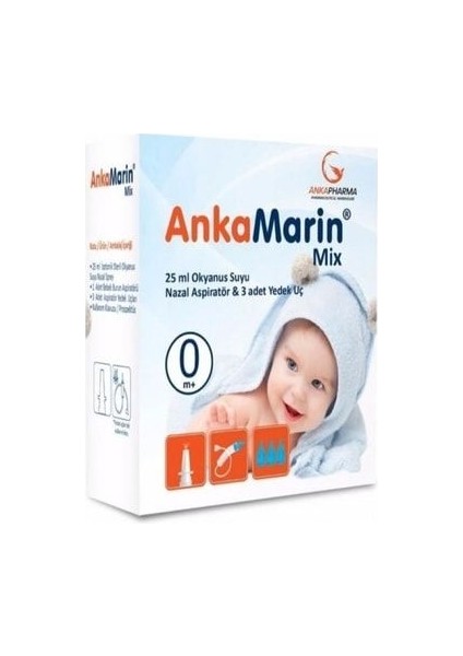 Anka Marin Nasal Aspiratör 25 ml Okyanus Suyu ile Bebekler için Kullanıma Uygun