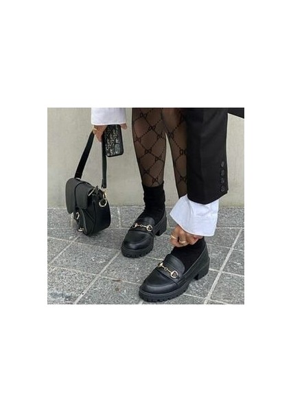 Roll Top Lastiksiz Kadın Siyah Bambu Soket Çorap