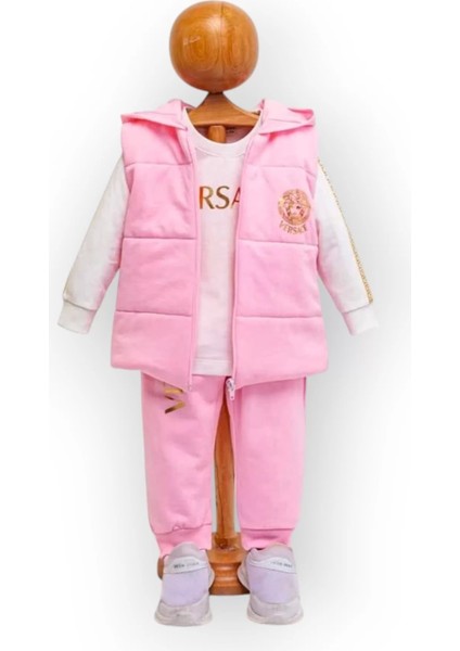 Baby Marka Versay Desen Baskı Yelekli Üçlü Takım Unisex 6-36 Ay