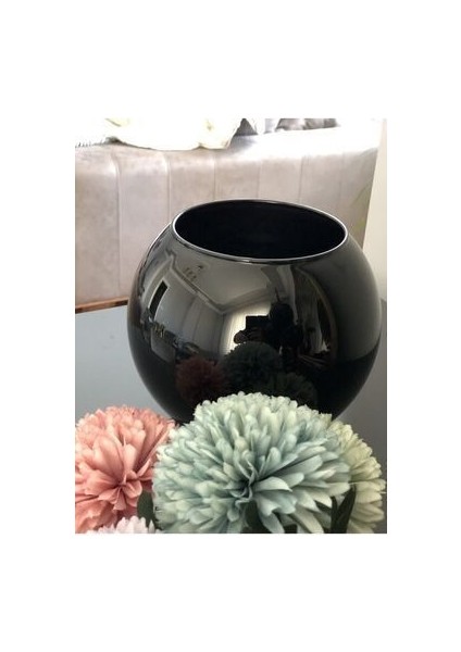 Siyah Fanus Vazo Cam Malzeme ile Şık Tasarım ve Modern Boyut fiyatları