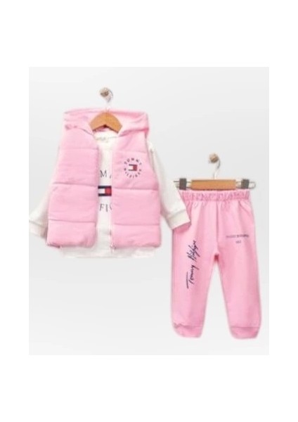 Baby Marka Tomm Desen Baskı Yelekli Üçlü Takım Unisex 6-36 Ay