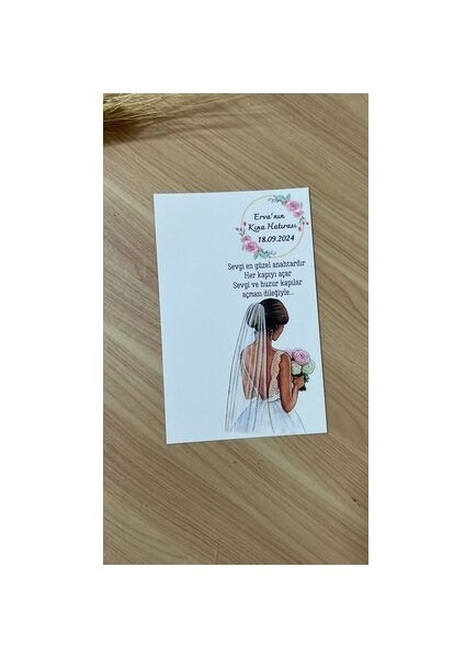 Kına Hatırası Kartı Kişiye Özel 9,5 x 15 cm 49 Adet fiyatları