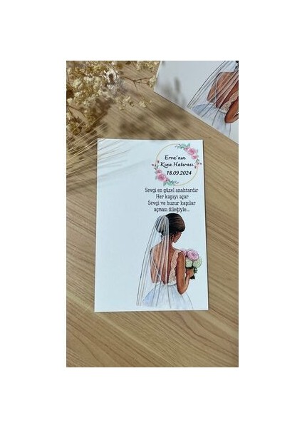 Kına Hatırası Kartı Kişiye Özel 9,5 x 15 cm 49 Adet modelleri
