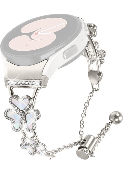 Samsung Galaxy Watch6 44MM / 40MM / Watch6 Classic 47MM / 43MM Kalp Yonca Dekor Saat Kayışı (Yurt Dışından)