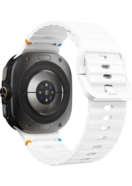 Samsung Galaxy Watch Ultra 47MM Silikon Saat Kayışı Dalga Dikişli Bilek Bandı (Yurt Dışından)