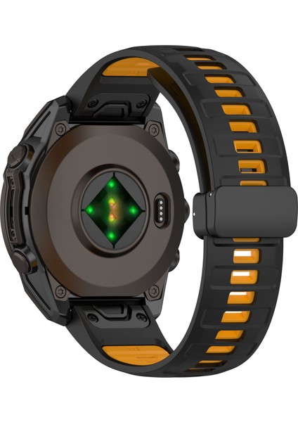Garmin Fenix 8 47MM / Fenix E 47MM / Quatix 7 Pro Manyetik Katlanır Toka ile Nefes Alabilir Silikon Kayış (Yurt Dışından)