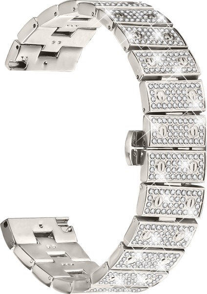Garmin Forerunner 265 Watch Band Alaşım Metal Rhinestones Dekor Kayışı Toka ile (Yurt Dışından)