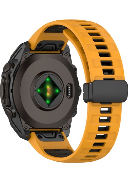 Garmin Fenix 8 47MM / Fenix E 47MM / Quatix 7 Pro Manyetik Katlanır Toka ile Nefes Alabilir Silikon Kayış (Yurt Dışından)