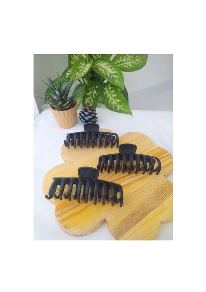 Kadın Siyah Mandal Toka 3'lü Set