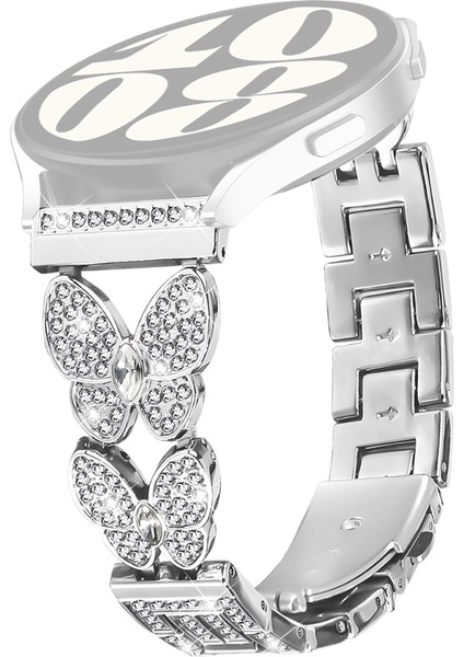 Huawei Watch Tomurcukları Band Rhinestones Dekor Gümüş Alaşım Metal Saat Kayışı (Yurt Dışından)