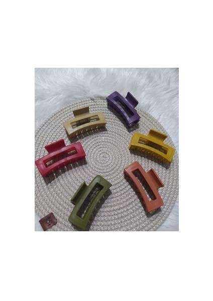 Modahafsa Renkli Kadın 8cm Mandal Toka 6'lı Set