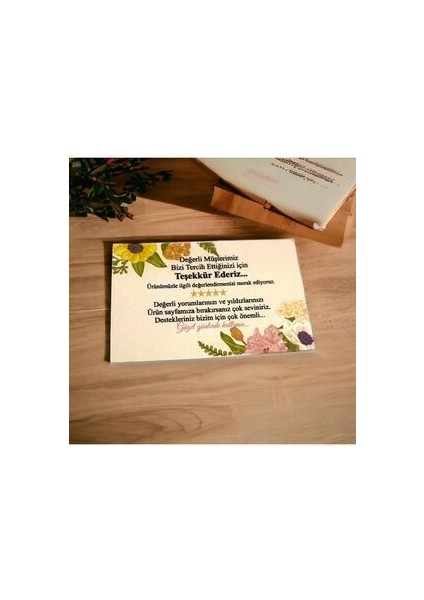 E-Ticaret Teşekkür Kartı Çiçekli 5x8 cm 500 Adet
