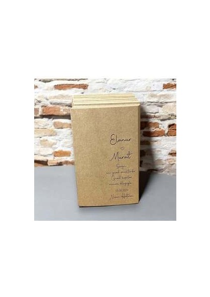 Nişan Hatırası Kraft Anahtarlık Kartı 9,5 x 15 cm 49 Adet