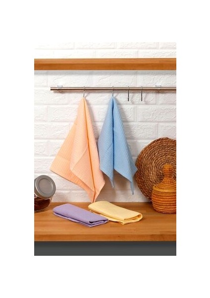 %100 Pamuk 40X60 cm Mutfak Havlusu Kurulama Bezi 4 Adet