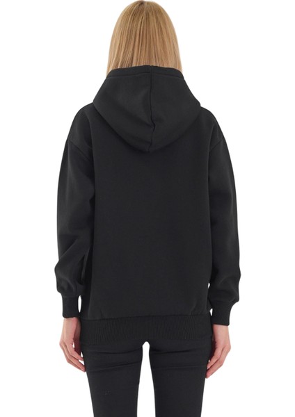 Unisex Şardonlu Oversize Fermuarlı Kapşonlu Sweat indirimleri