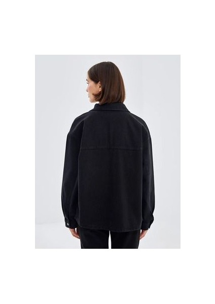 Siyah Rodeo Oversize Kadın Jean Gömlek Ceket fırsatları