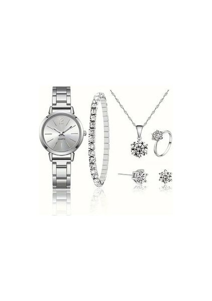 Kadın Kol Saati, Bileklik, Küpe, Kolye, Set Halinde Kadın Saat