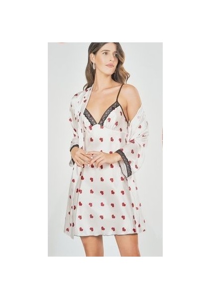 Saten Gecelik Sabahlık Takımı