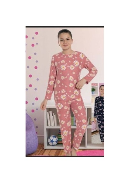 Kız Çocuk Süet Pijama Takımı