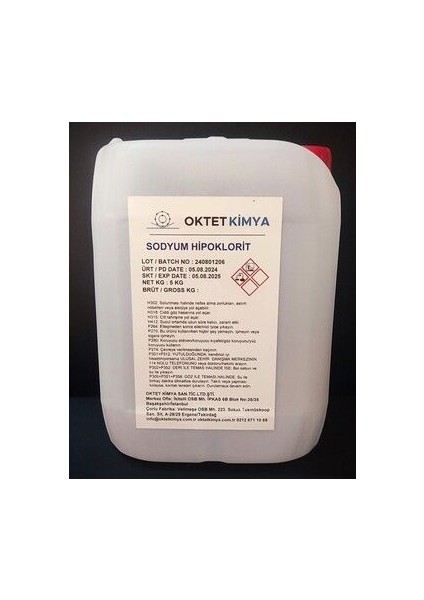 Hipoklorit - Ham Hypo %16 Aktif Sıvı Klor Çamaşır Suyu 5 Kg.