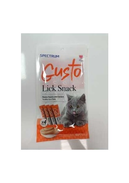 Gusto Lick Snack, Tavuklu Sıvı Kedi Ödülü, 4X15GR
