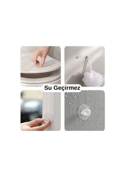 2'li Kulp Şeffaf Kendinden Yapışkanlı - Çekmece, Klozet, Dolap, Banyo, Mutfak Kulbu- Su Geçirmez