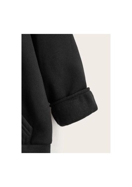 Çocuk Unisex Içi Pamuklu Düz 3 Iplik Kapüşonlu Hoodie Sweatshirt