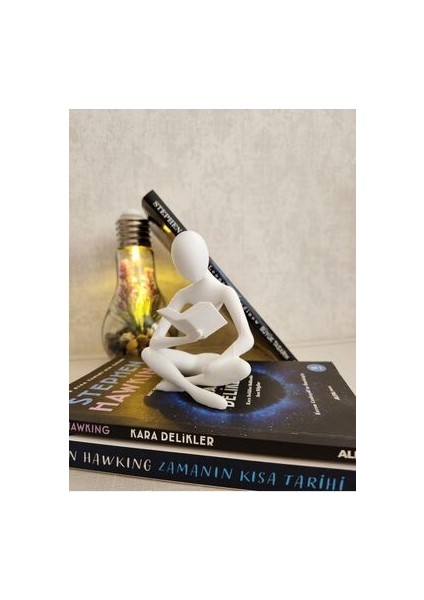 Kitap Okuyan Iskandinav Tarzı Biblo Heykel Figür Dekor Dekorasyon 3D 3 Boyutlu Altındal Home
