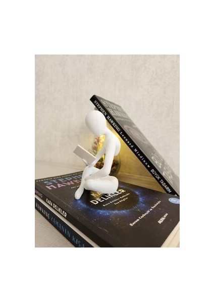 Kitap Okuyan Iskandinav Tarzı Biblo Heykel Figür Dekor Dekorasyon 3D 3 Boyutlu Altındal Home fiyatları