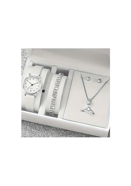 Kadın Kol Saat Seti Kadın Kol Saati, Yüzük, Bileklik, Küpe,kolye, Saat