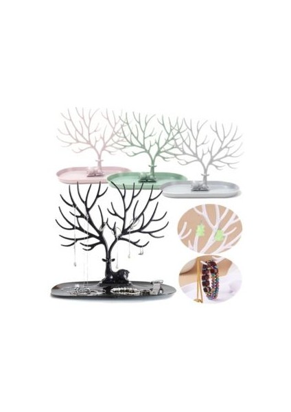Geyik Tasarımlı Takı Standı Yüzük Küpe Kolye Askılığı Mücevher Organizer Askı