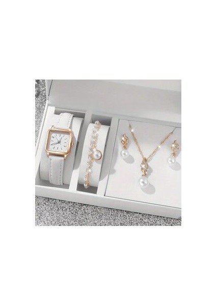 Kadın Saat Seti Kolye Bileklik Küpe Saat