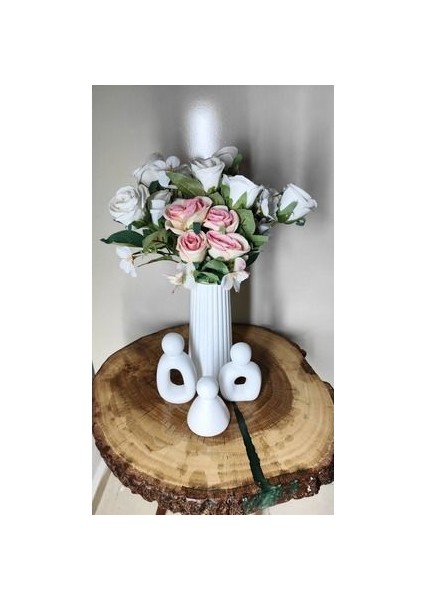 18 cm Uzun Vazo+Modern Aile Üclü Aile Set modelleri