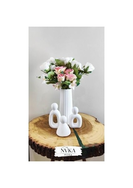 18 cm Uzun Vazo+Modern Aile Üclü Aile Set fırsatları