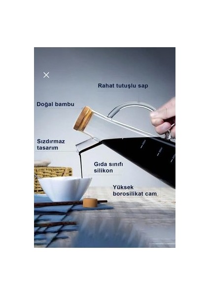 Bambu Vakum Kapaklı Brosilikat Cam Yağlık Sirkelik 900ML fiyatları